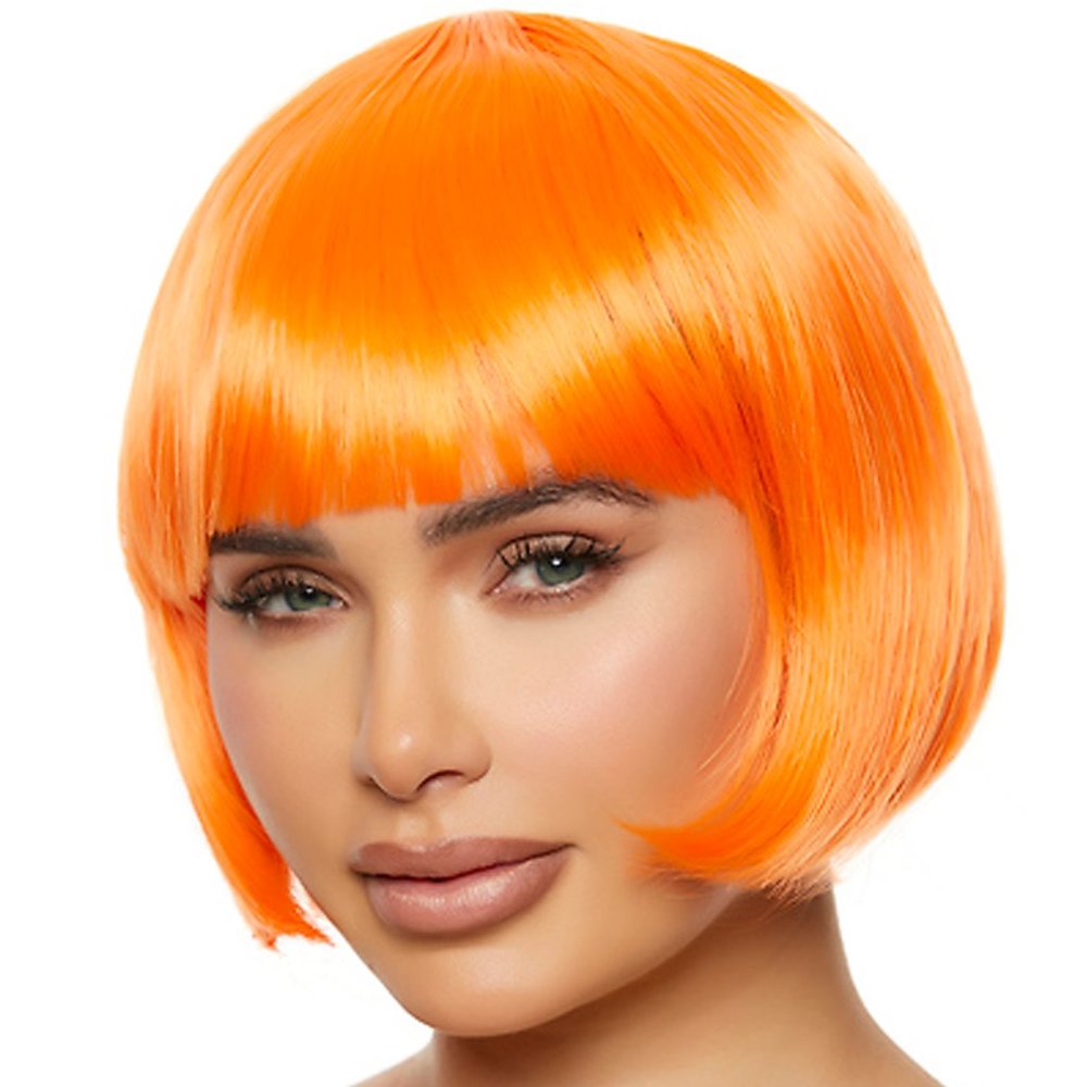 Orange Bob Wig with Bangs